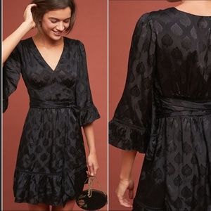 Anthropologie Maeve Christine Black Belted Dress 16 NWT